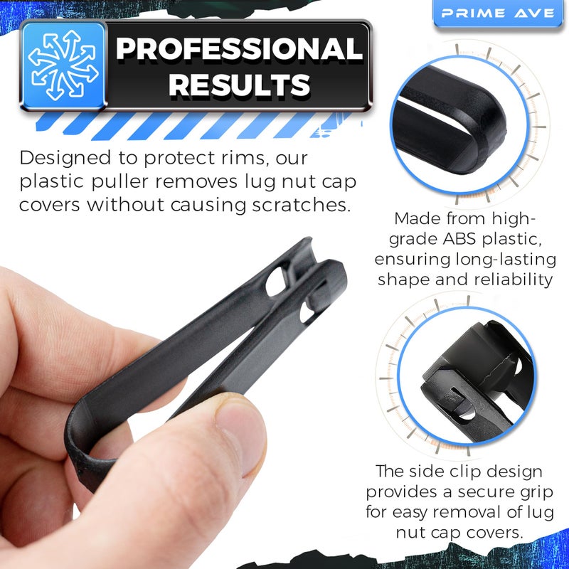 Prime Ave Wheel Lug Nut Cap Cover & Center Cap Removal Tool Set- Plastic & Stainless Steel Lug Nut Pullers Compatible/Replacement for Audi BMW Mercedes Mini Tesla VW - Easy to Use - Toolbox Essentials - Image 3